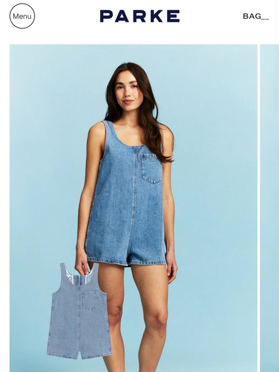 Parke Other - Parke Light Wash Denim Romper